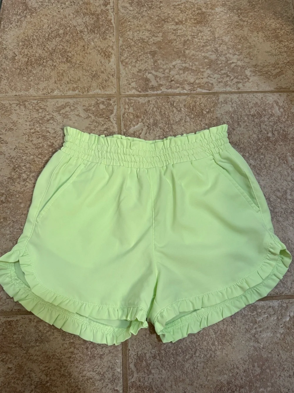 Crewcuts Lime Green Ruffle Shorts